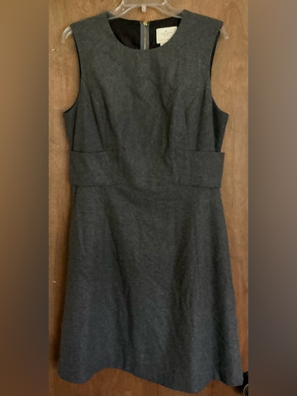 Kate Spade New York Pristine Sleeveless Dress It Is Marti Gray Wool Snap Bow 14